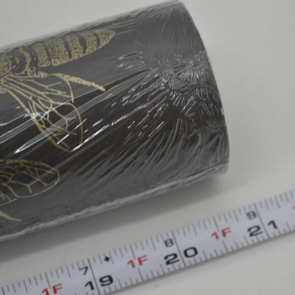 York Wall Honey Bee Gray Wall Paper ON1642 Gold Black 1 Roll - Picture 4 of 14